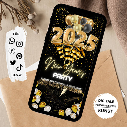 eCARD - Animierte Silvester Party Einladungskarte