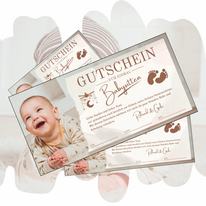 Gutschein - Babysitten Geschenkgutschein für Eltern