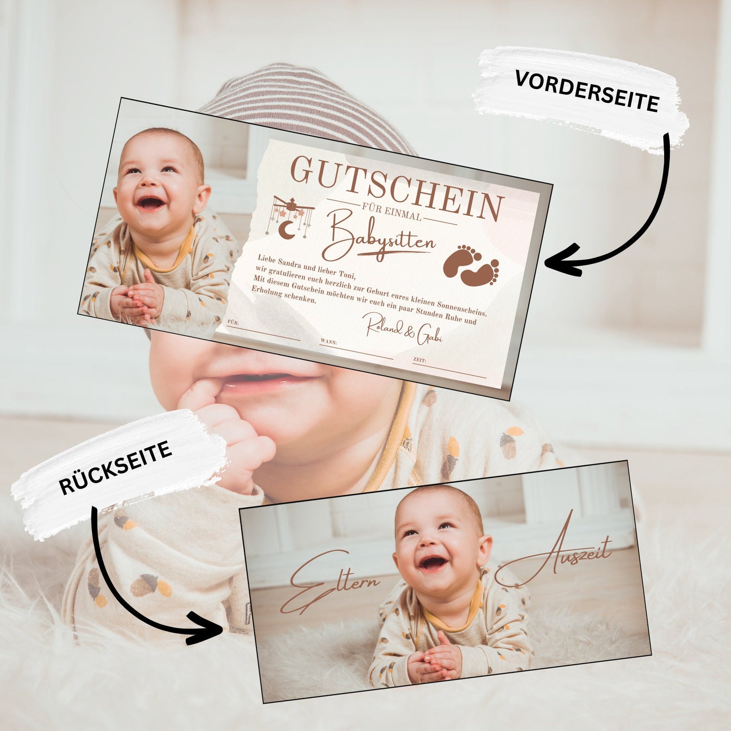 Gutschein - Babysitten Geschenkgutschein für Eltern