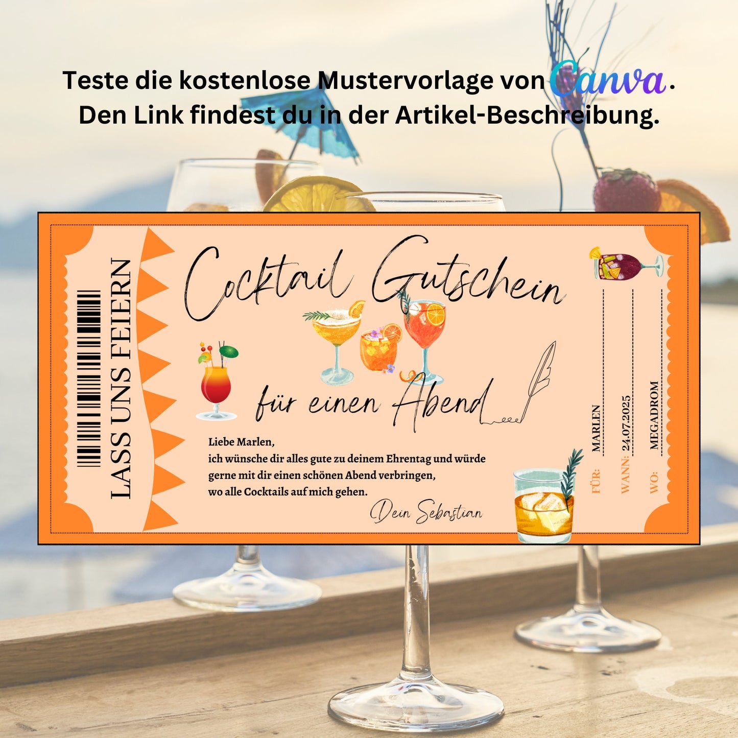 Gutschein - Aperol Cocktail Geschenkgutschein