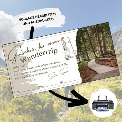 Gutschein - Wandern Wandertrip Ausflug Geschenkgutschein