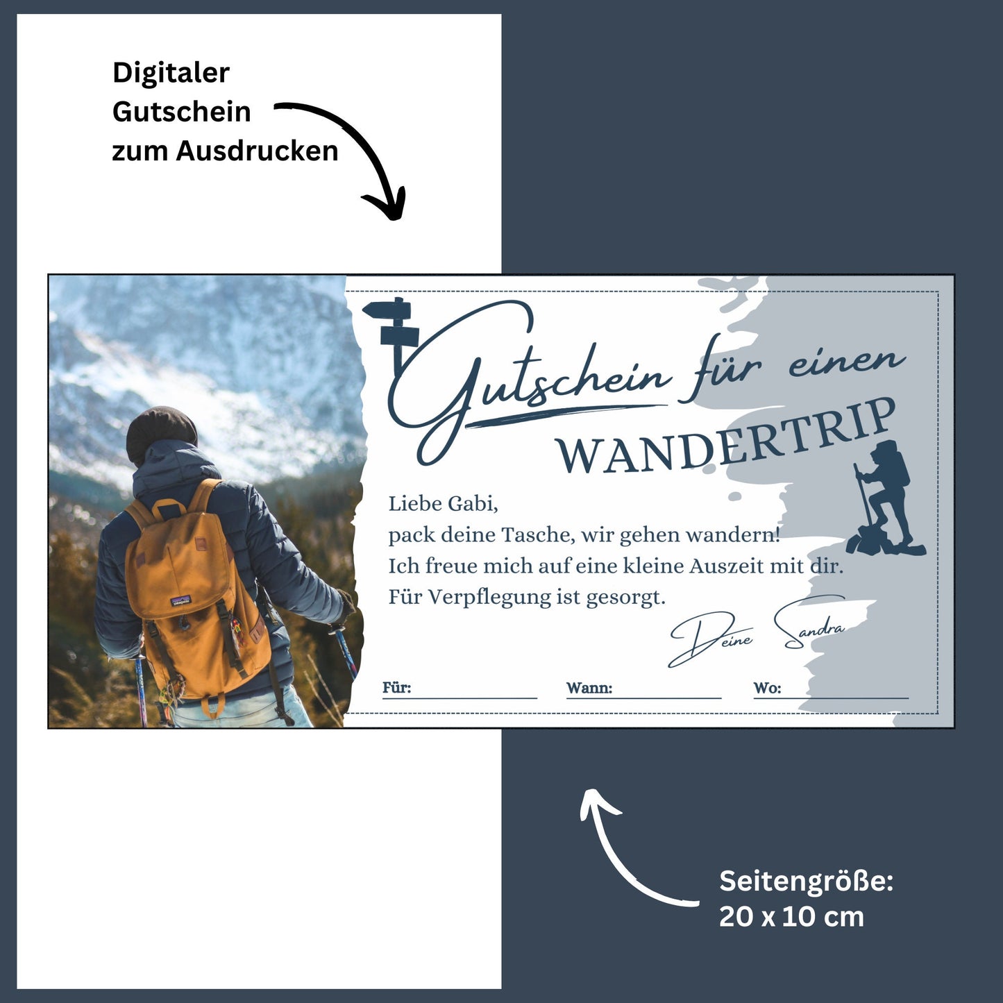 Gutschein - Wandern Wandertrip Ausflug Geschenkgutschein