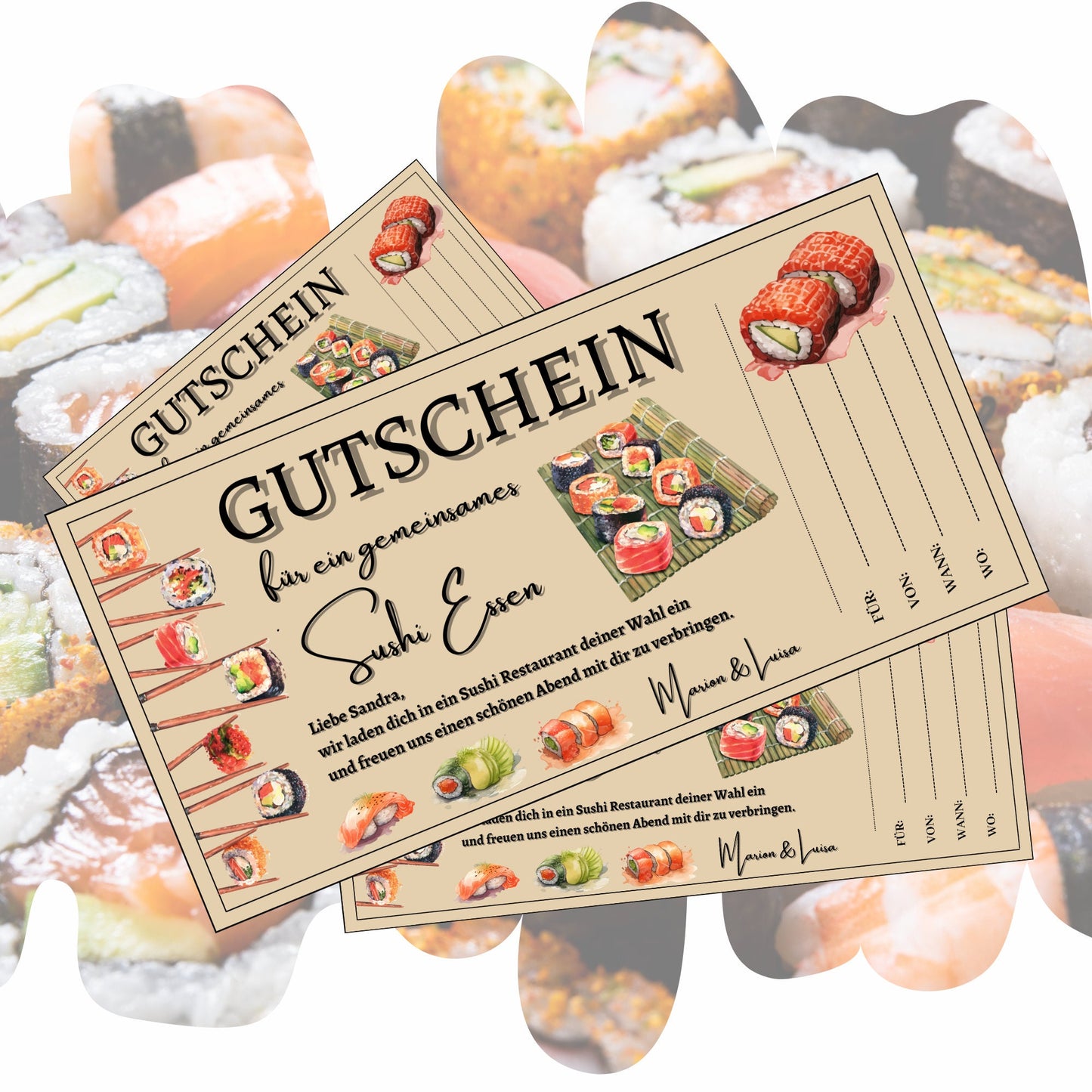 Gutschein - Sushi Essen Geschenkgutschein