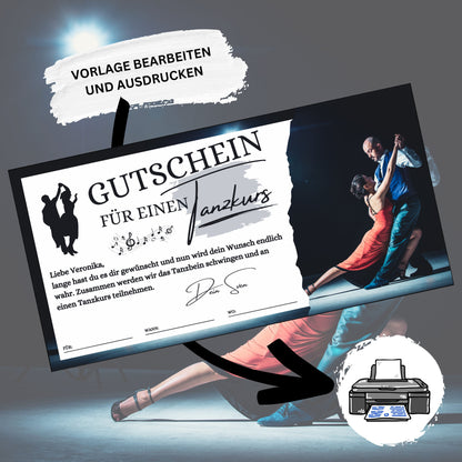 Gutschein - Tanzkurs Tanzen lernen Geschenkgutschein