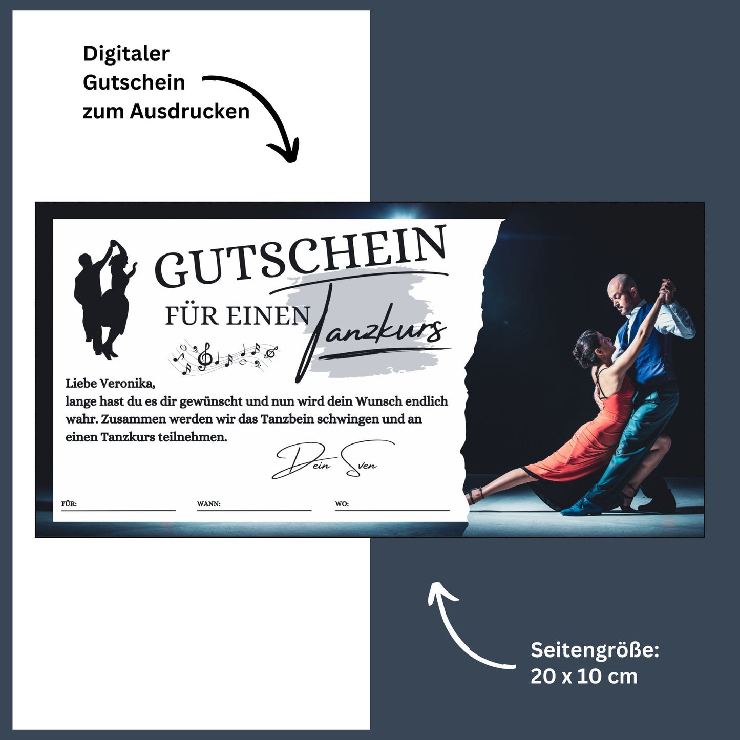 Gutschein - Tanzkurs Tanzen lernen Geschenkgutschein