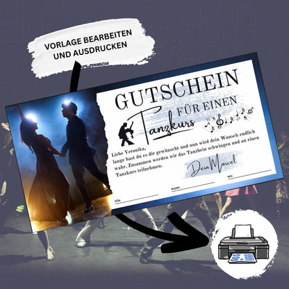 Gutschein - Tanzkurs Tanzen lernen Geschenkgutschein