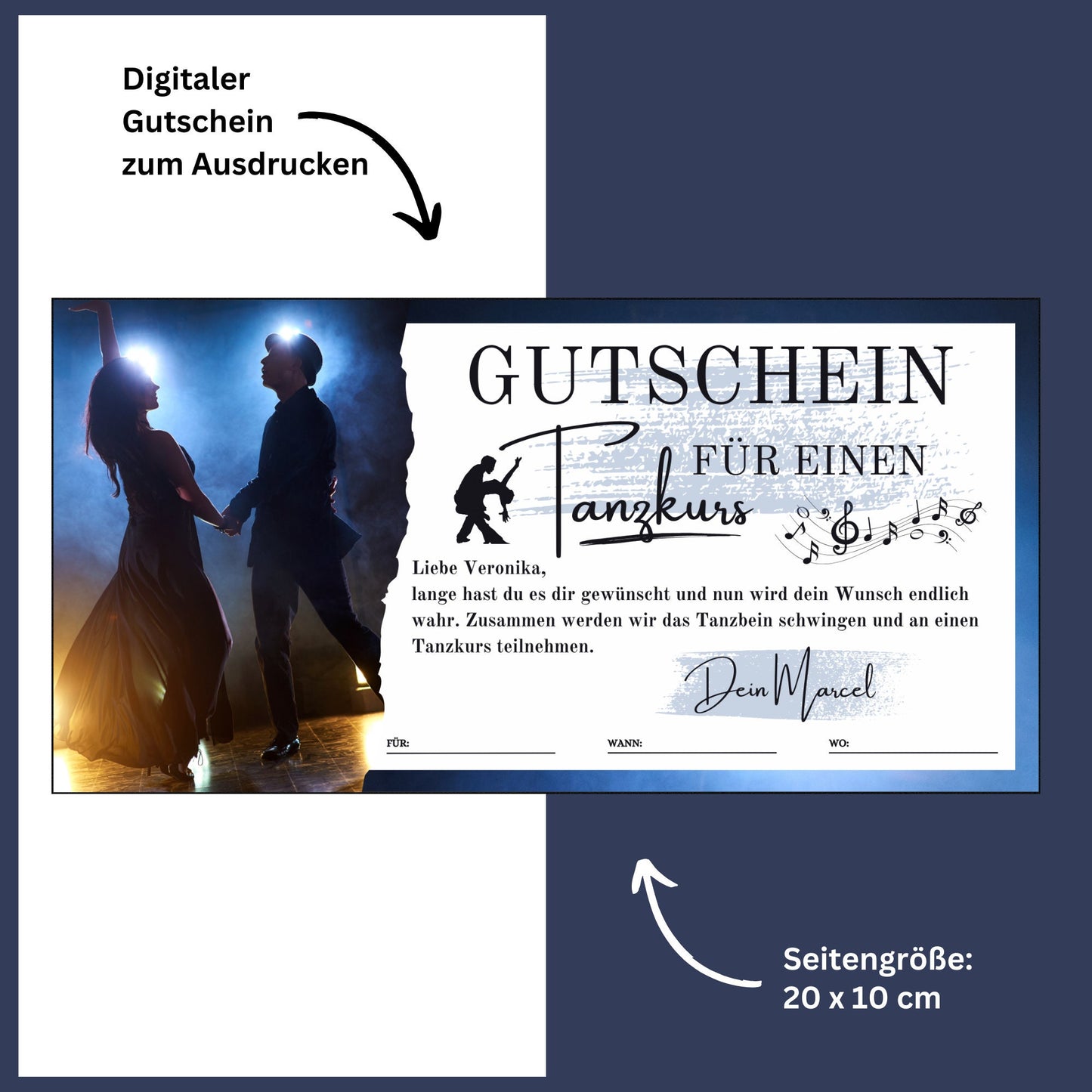 Gutschein - Tanzkurs Tanzen lernen Geschenkgutschein