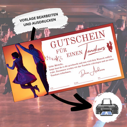 Gutschein - Tanzkurs Tanzen lernen Geschenkgutschein