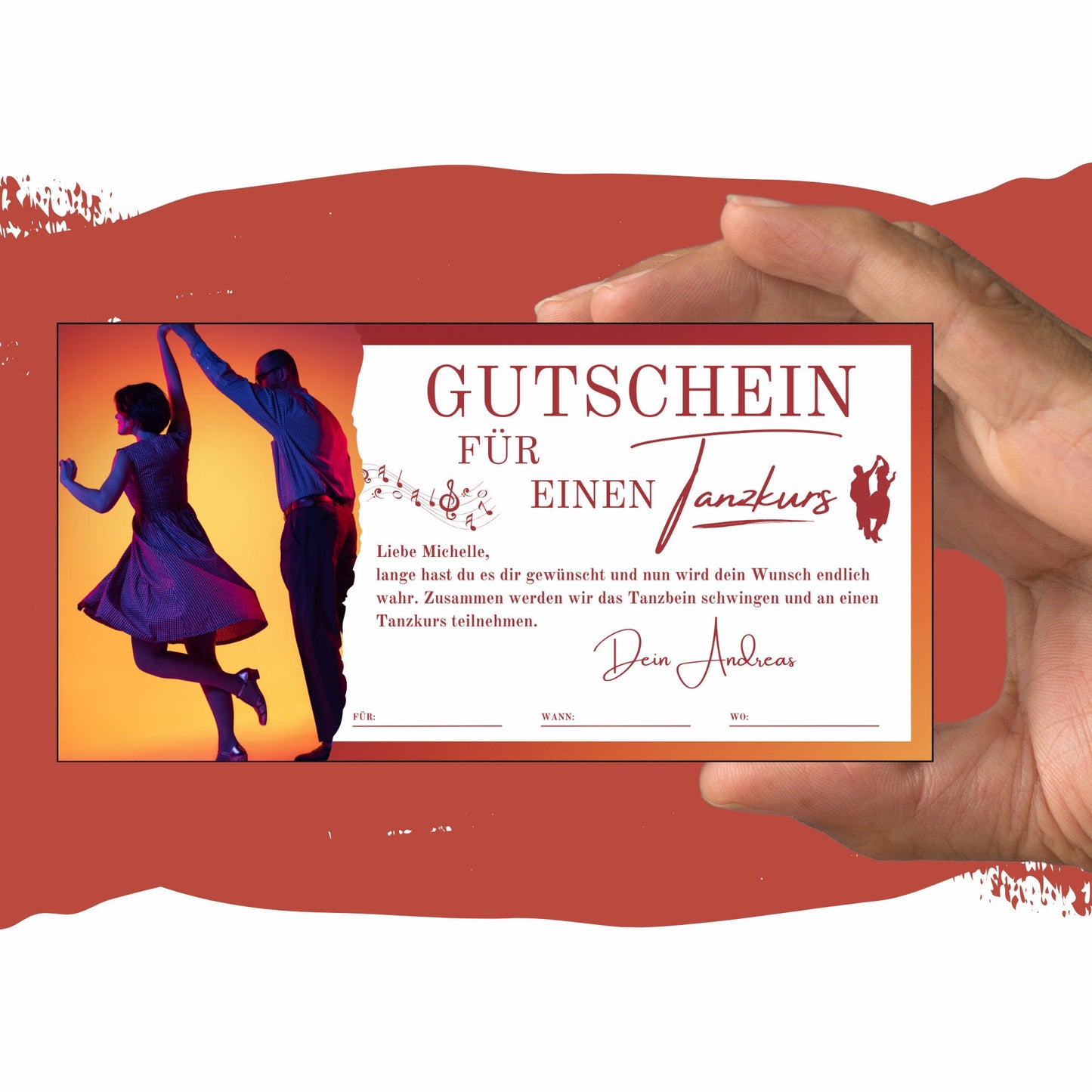 Gutschein - Tanzkurs Tanzen lernen Geschenkgutschein