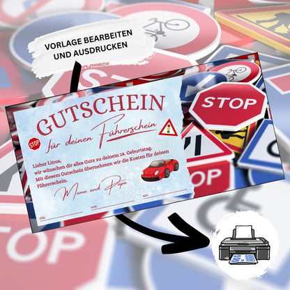 Gutschein - Führerschein Fahrstunden PKW Geschenkgutschein