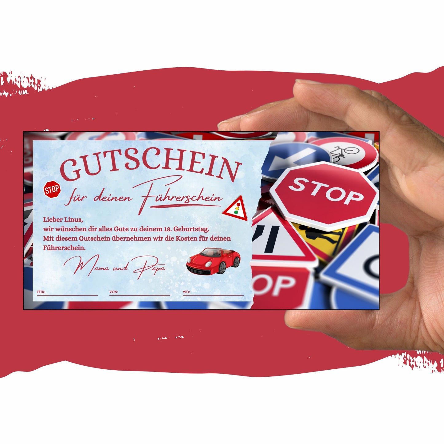 Gutschein - Führerschein Fahrstunden PKW Geschenkgutschein