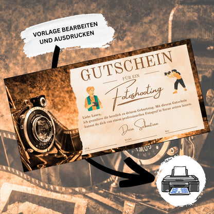 Gutschein - Fotoshooting Geschenkgutschein Geburtstag