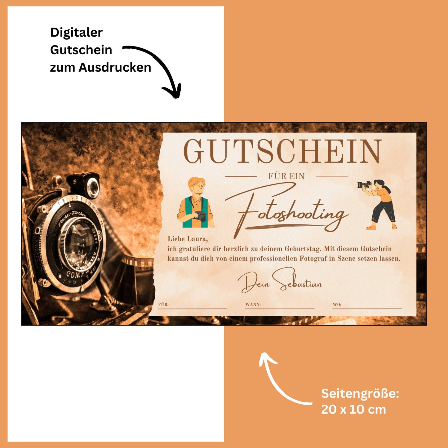 Gutschein - Fotoshooting Geschenkgutschein Geburtstag