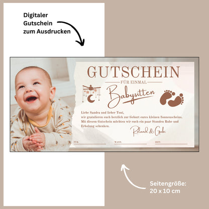 Gutschein - Babysitten Geschenkgutschein für Eltern