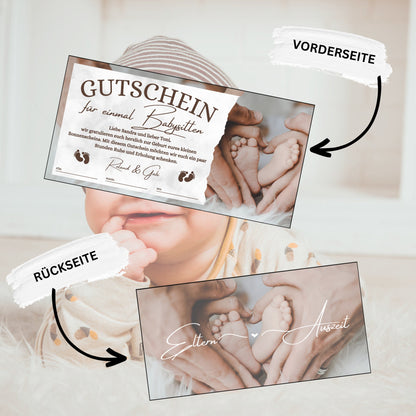 Gutschein - Babysitten Geschenkgutschein für Eltern