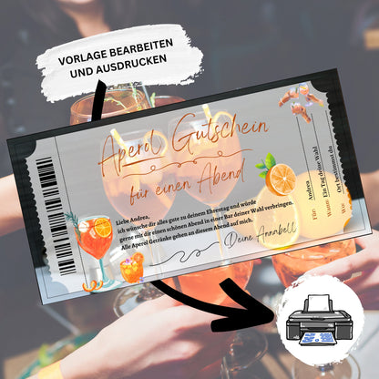 Gutschein - Aperol Cocktail Geschenkgutschein