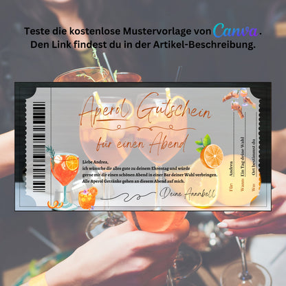 Gutschein - Aperol Cocktail Geschenkgutschein