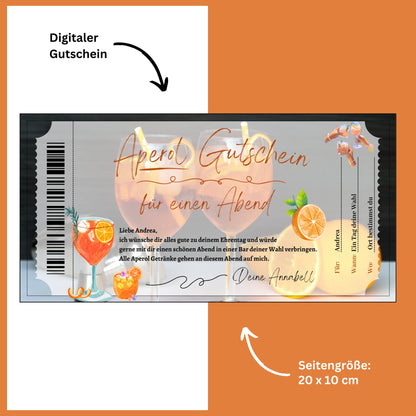 Gutschein - Aperol Cocktail Geschenkgutschein