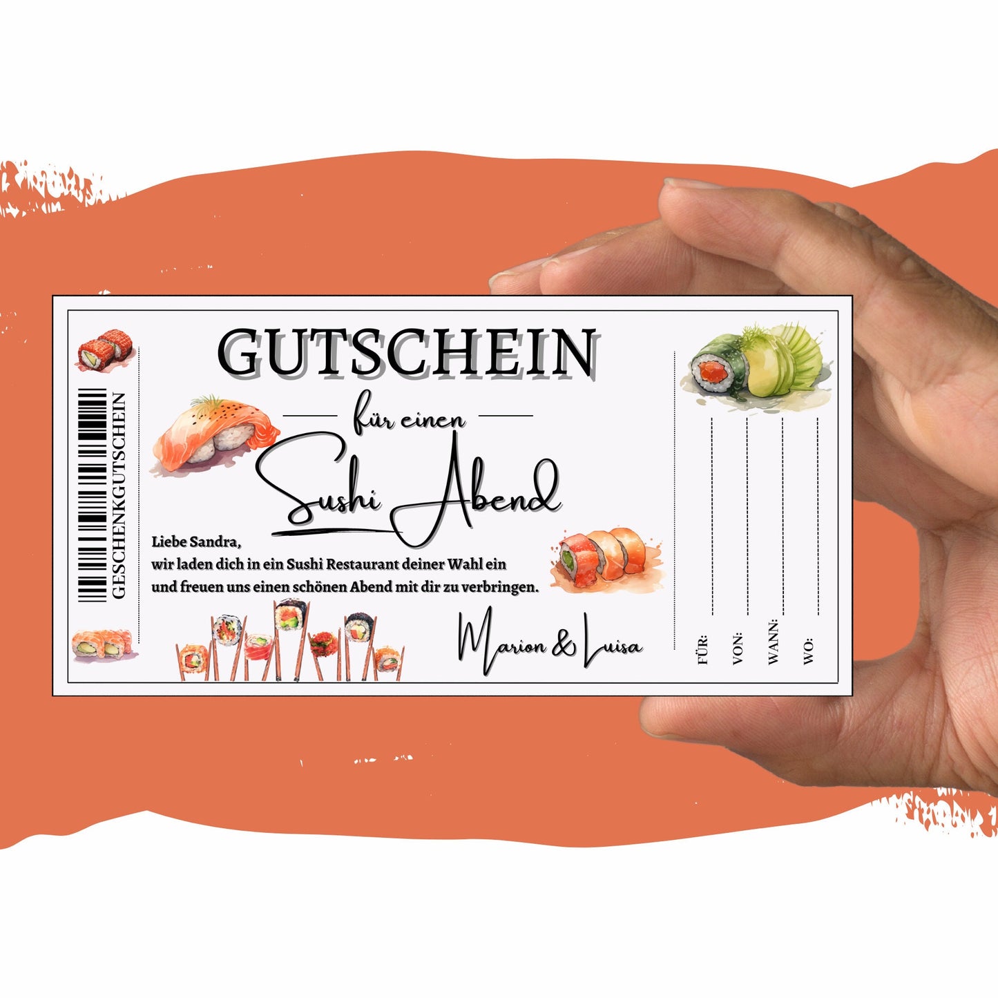 Gutschein - Sushi Essen Geschenkgutschein