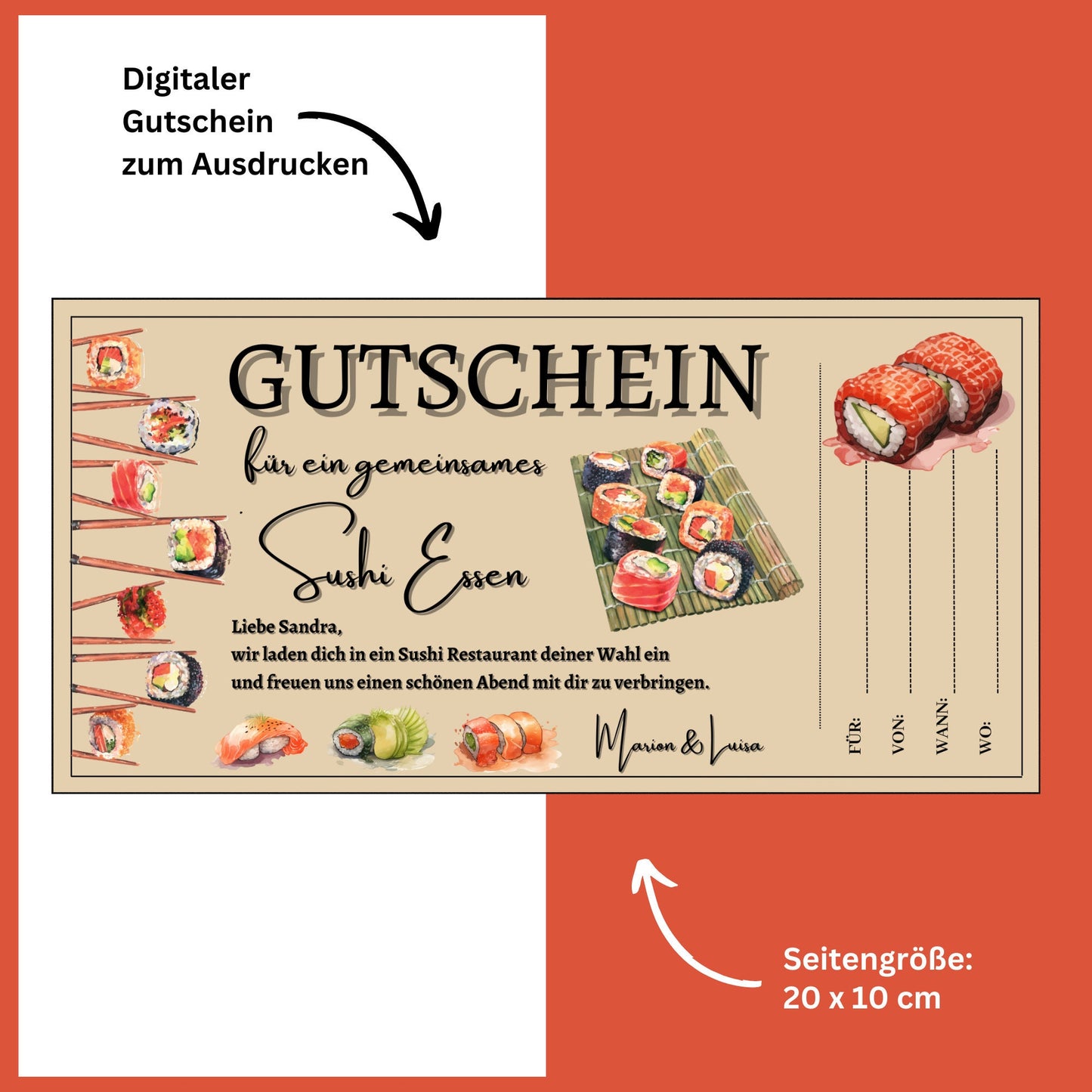 Gutschein - Sushi Essen Geschenkgutschein