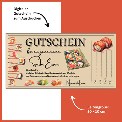 Gutschein - Sushi Essen Geschenkgutschein