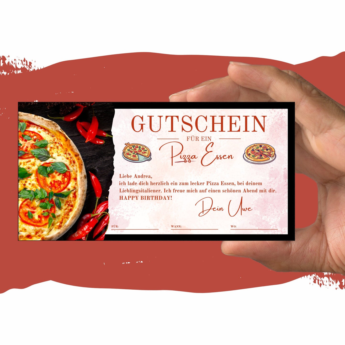 Gutschein - Pizza Essen Geschenkgutschein