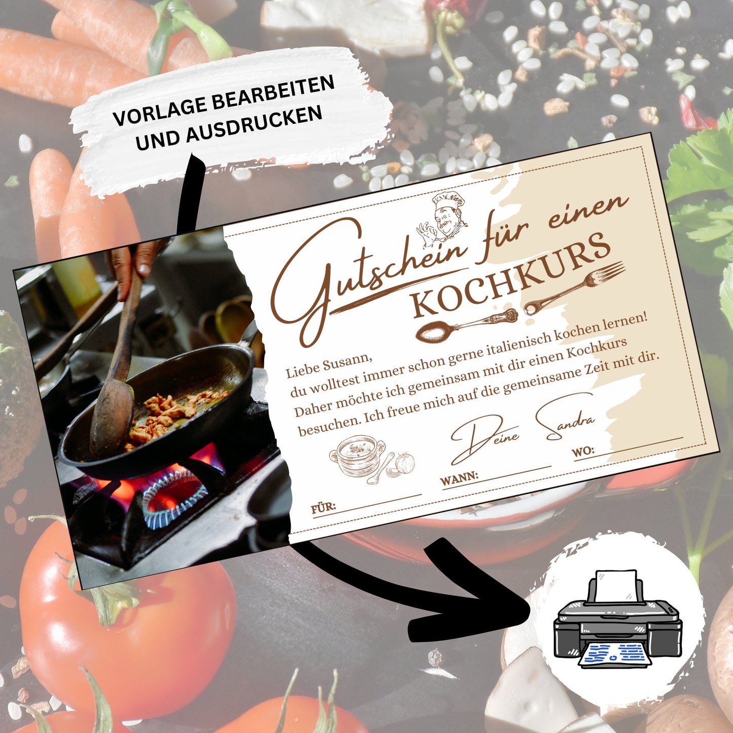 Gutschein - Kochkurs Kochen Geschenkgutschein