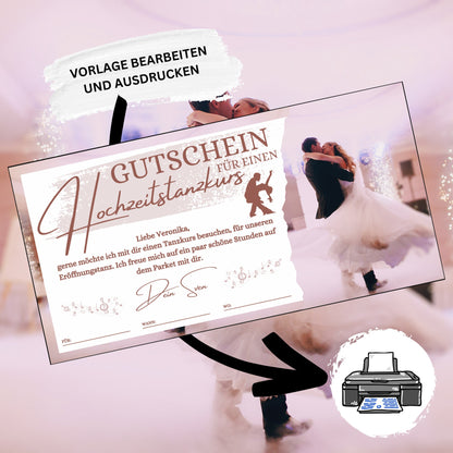 Gutschein - Hochzeitstanzkurs Tanzen Tanzkurs Geschenkgutschein