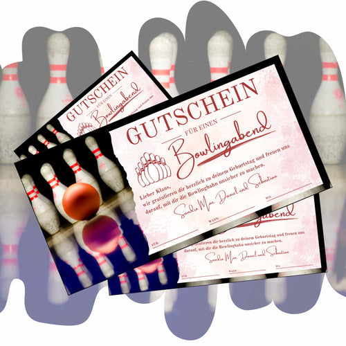 Gutschein - Bowling Kegeln Geschenkgutschein