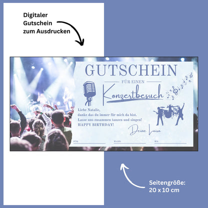 Gutschein - Konzertbesuch Theaterbesuch Geschenkgutschein