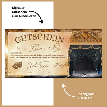 Gutschein - Oper Konzert Theaterbesuch Geschenkgutschein