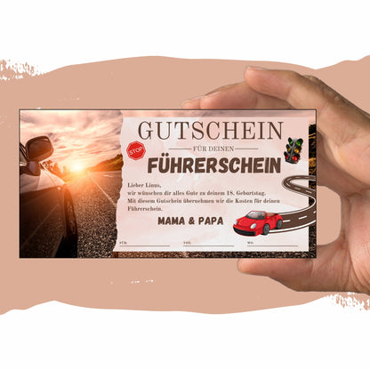 Gutschein - Führerschein Fahrstunden PKW Geschenkgutschein - eCARD4you