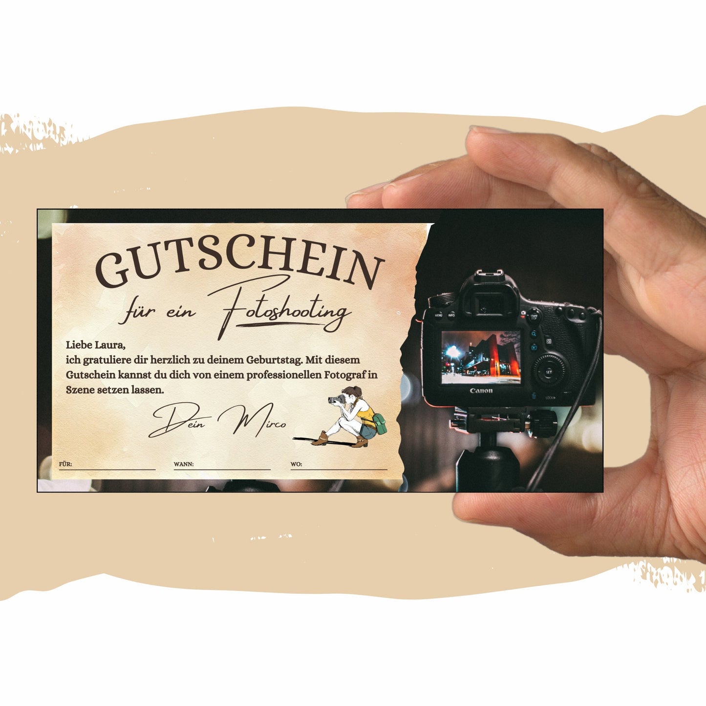 Gutschein - Fotoshooting Geschenkgutschein Geburtstag