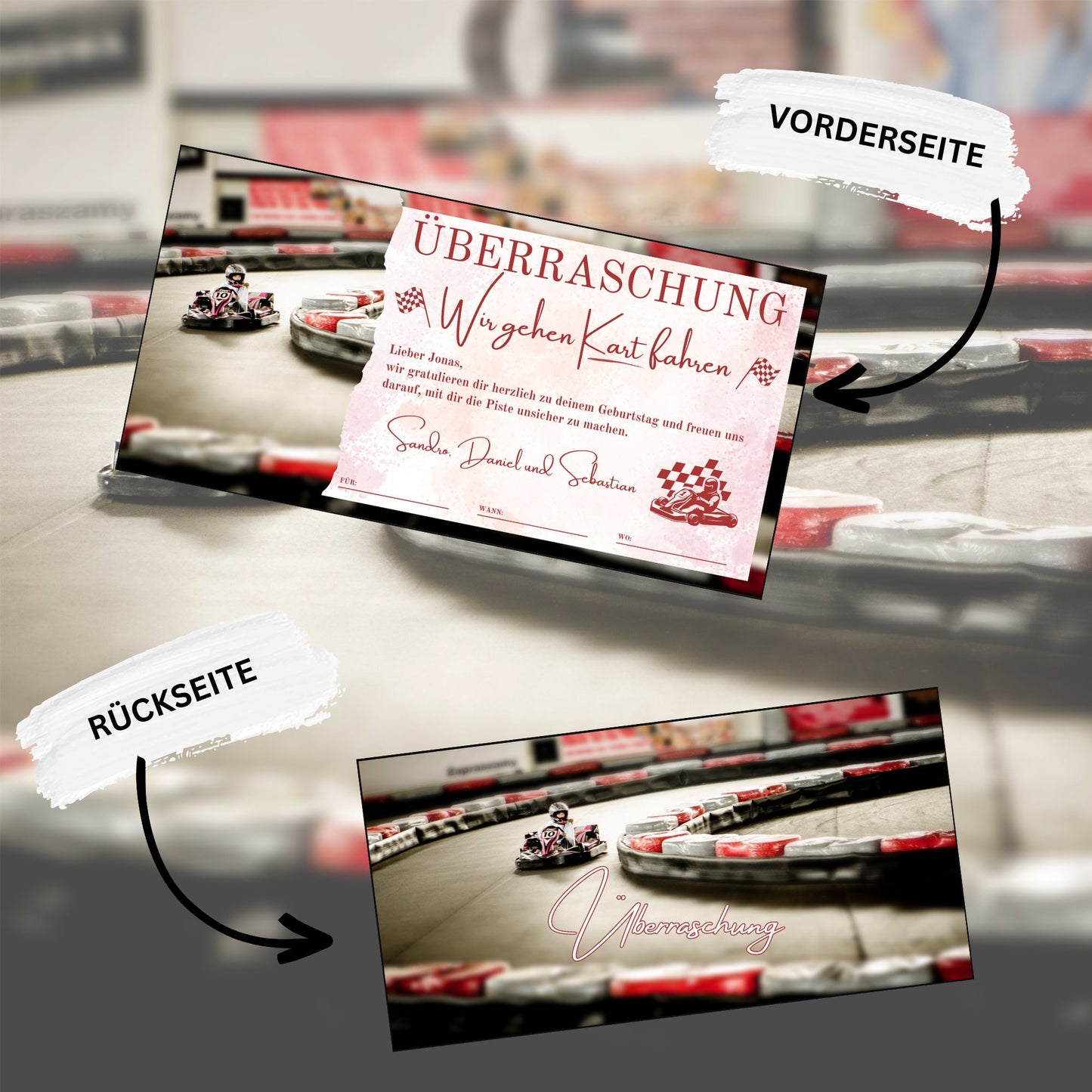 Gutschein - Go Kart Rennbahn Kartbahn Geschenkidee