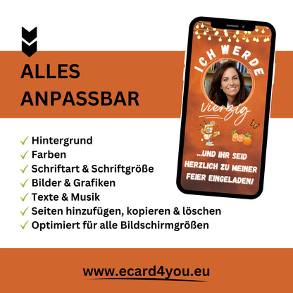 eCARD - Animierte Aperol Geburtstagseinladung