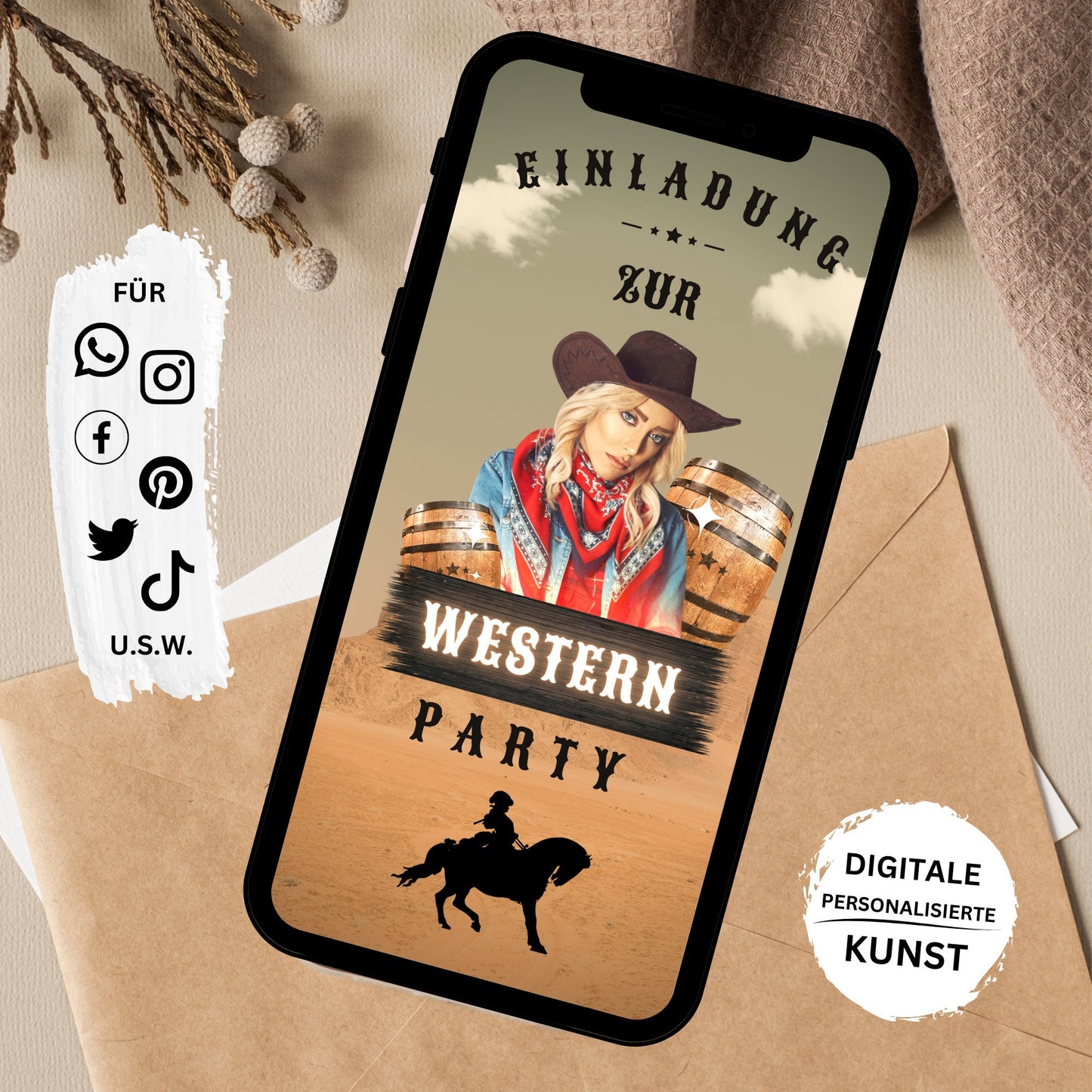 eCARD - Cowboy Western Party Einladungskarte