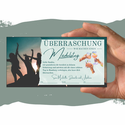 Gutschein - Mädelstag Mädelstrip Geschenkidee - eCARD4you
