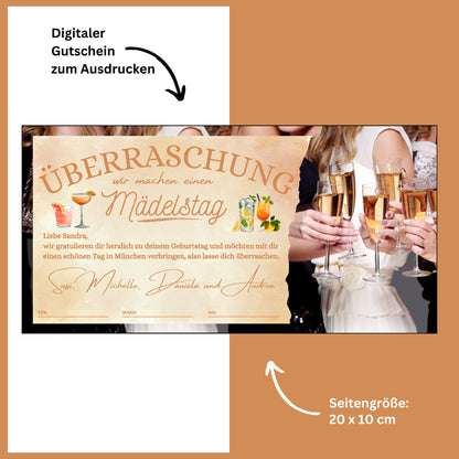 Gutschein - Mädelstag Mädelstrip Geschenkidee