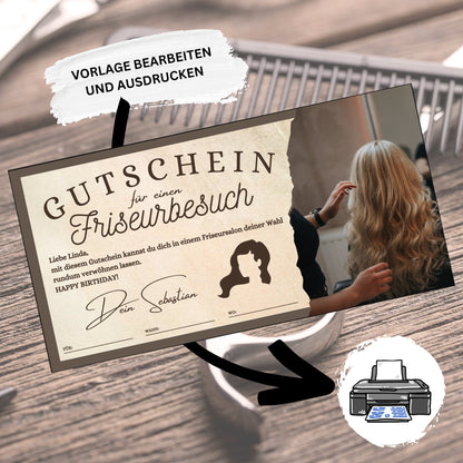 Gutschein - Friseurbesuch Friseurgutschein Geschenkidee