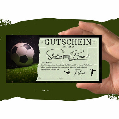 Gutschein - Stadion Besuch Fußballspiel Geschenkgutschein