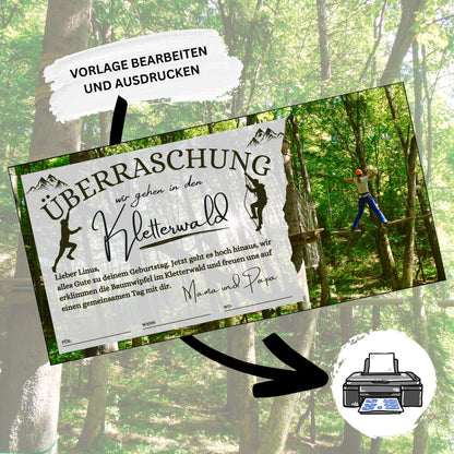Gutschein - Kletterwald Kletterpark Erlebnisgutscheinkarte