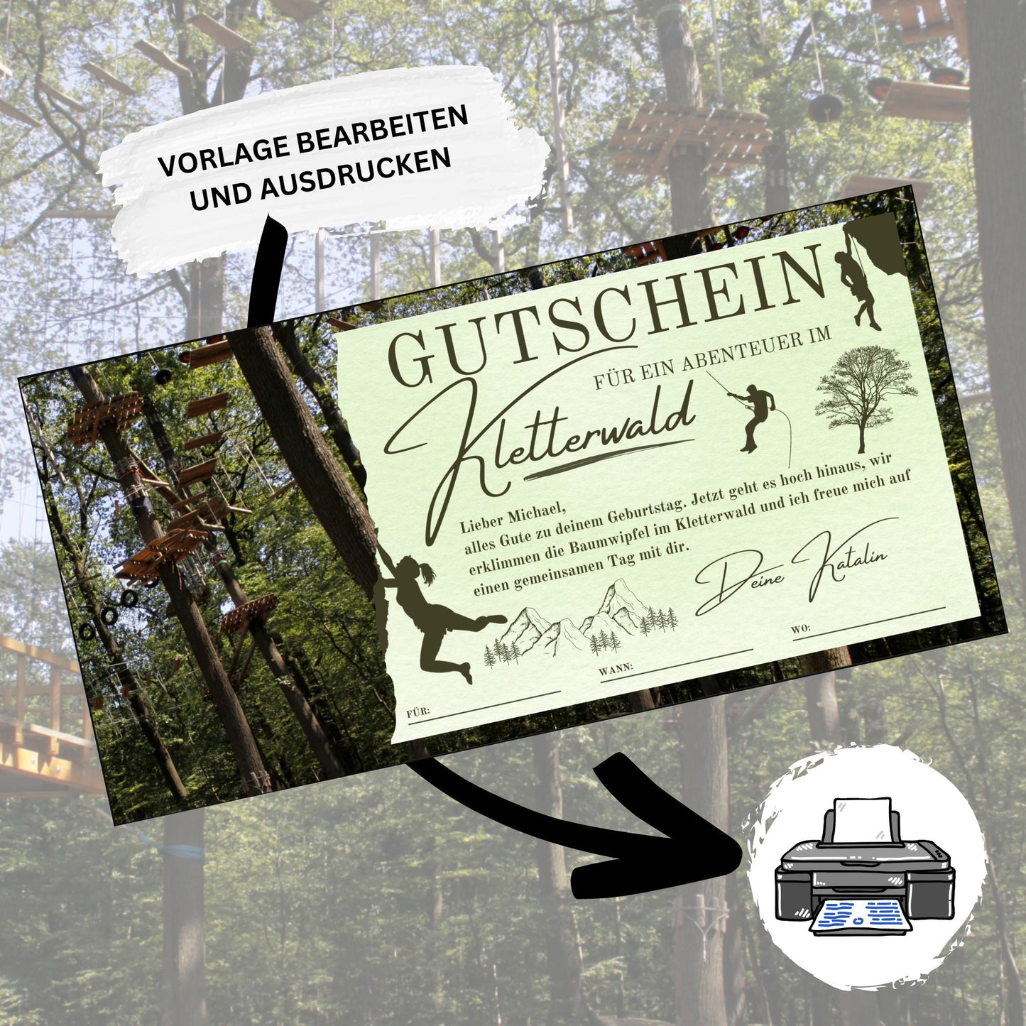 Gutschein - Kletterwald Kletterpark Erlebnisgutscheinkarte