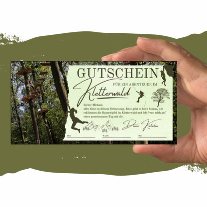 Gutschein - Kletterwald Kletterpark Erlebnisgutscheinkarte