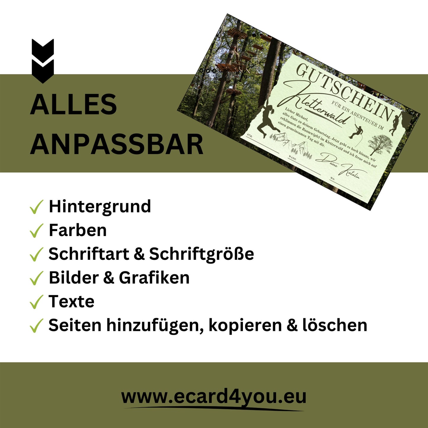 Gutschein - Kletterwald Kletterpark Erlebnisgutscheinkarte