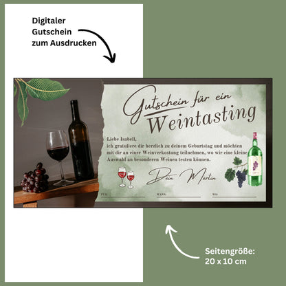 Gutschein - Weintasting Weinverkostung Gutscheinkarte