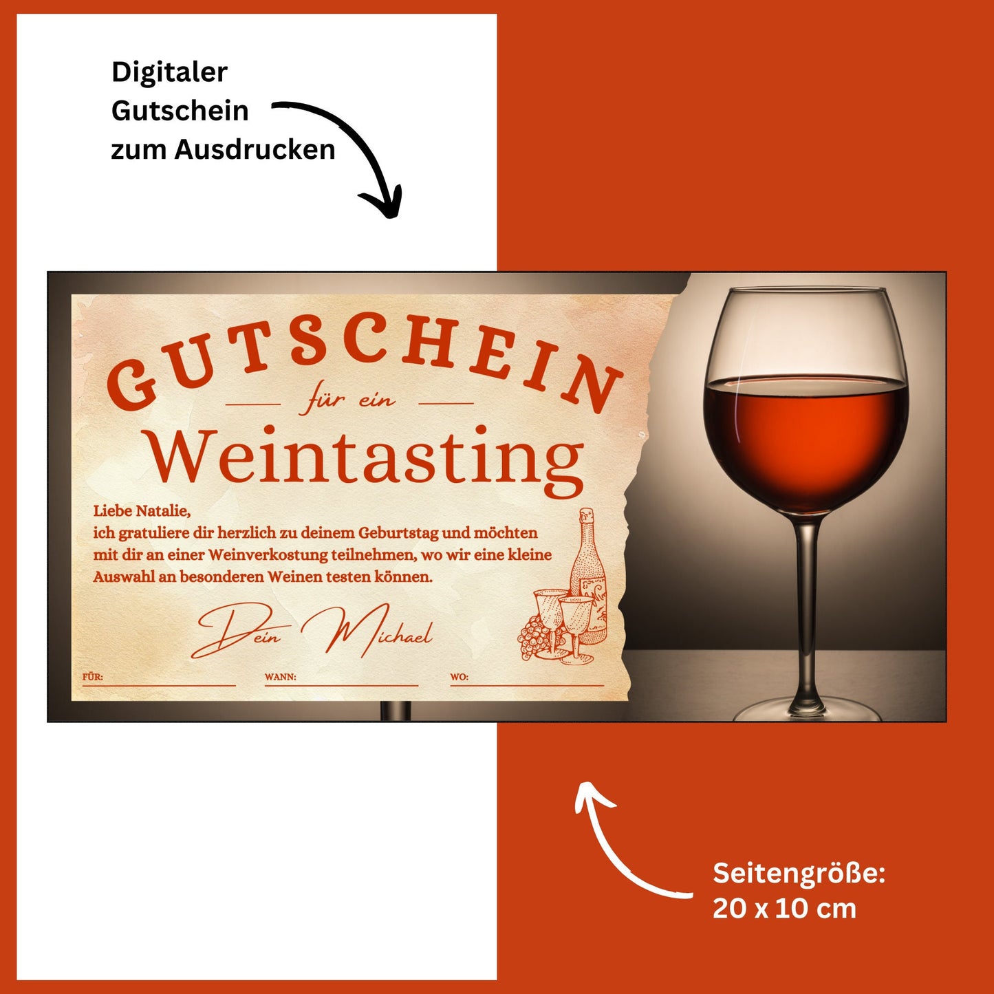 Gutschein - Weintasting Weinverkostung Gutscheinkarte