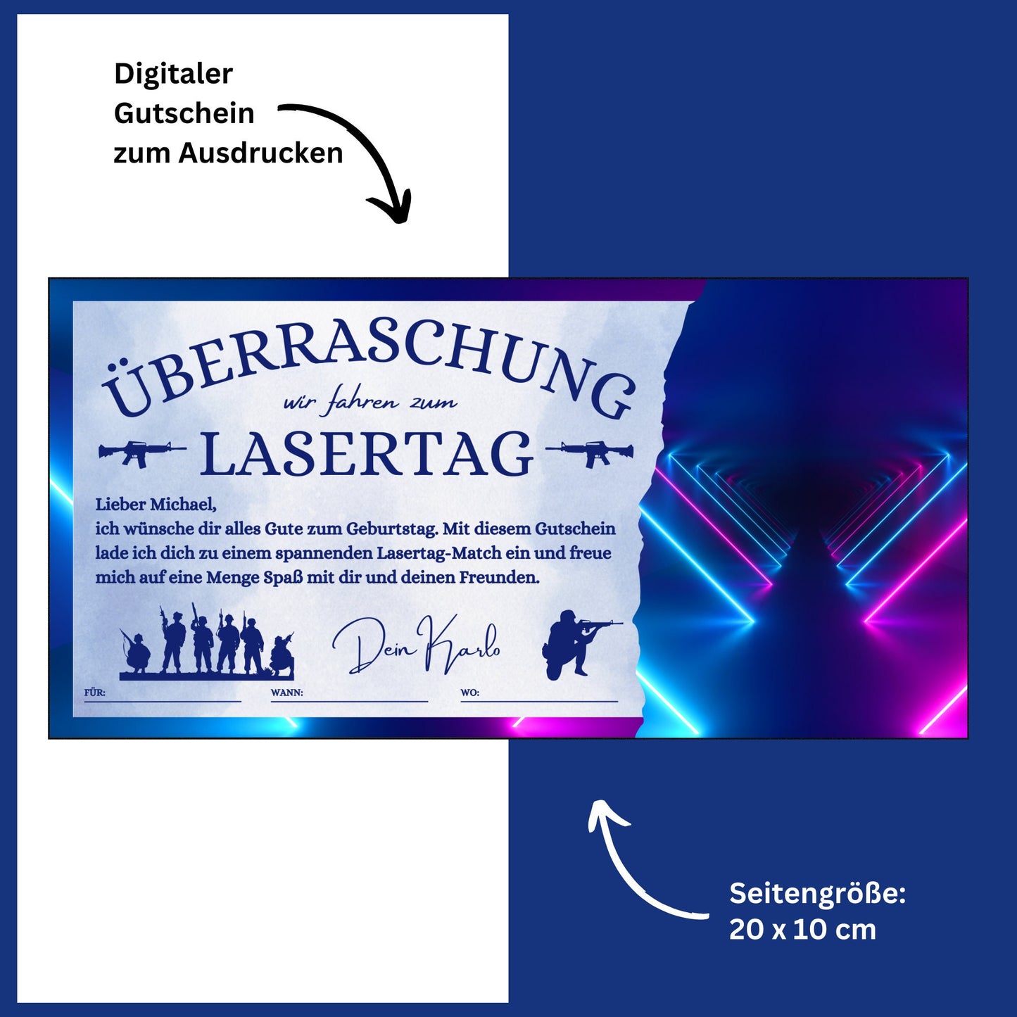 Gutschein - Lasertag Paintball Geschenkgutschein