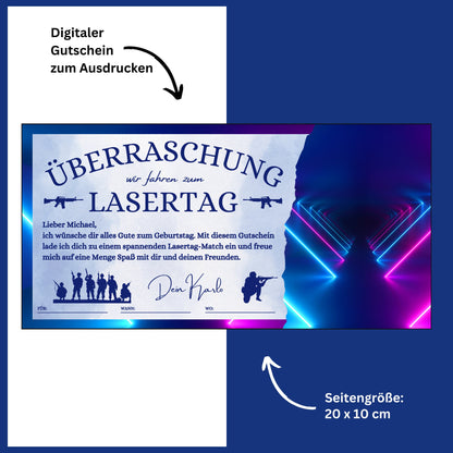 Gutschein - Lasertag Paintball Geschenkgutschein