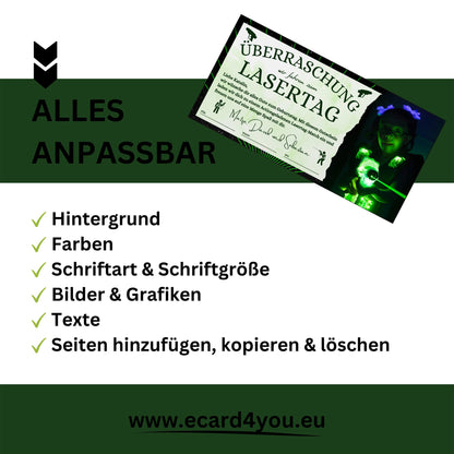 Gutschein - Lasertag Paintball Geschenkgutschein