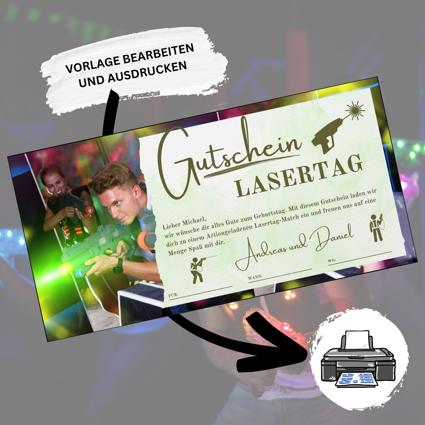 Gutschein - Lasertag Paintball Geschenkgutschein